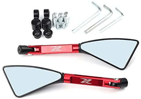 Rétroviseur Latéral Universel De CNC De Miroir De Moto pour Kawasaki Z900 Z1000 Z800 Z750 Z650 Z300 Z250 Z125 Moto Rétroviseurs Latéraux Accessoires (Couleur : Rouge)