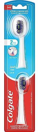 COLGATE - Recharge Tête de Brosse à Dents À Piles Colgate 360° Medium - 2 Têtes de Brossage - Nettoyage des dents optimal