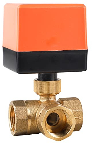 SWAWIS 3 Wege Zonenventil Kugelventil Motorkugelhahn DN20 G3/4 Zoll AC 230V | Elektrisches Ventil Motorventil Messing Absperr Umschalt Dreiwegeventil für Flusssteuerung 1 Stück