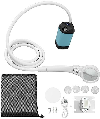 Tragbare Dusche, Campingdusche, Outdoor-Camp-Duschpumpe, Wiederaufladbare Campingdusche, Angetrieben durch Wiederaufladbare Batterie Für Camping, Wandern, Reisen, Camping-Essentials(Blau)