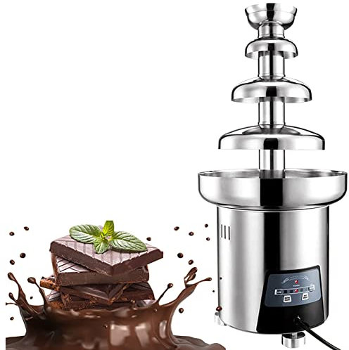 Fontaine à Chocolat Dbtxwd, Fontaine à Chocolat Commerciale à 4 Niveaux, Cascade à Fondue au Chocolat en Acier Inoxydable avec contrôle de la température, Pot de Fusion de Sauce pa