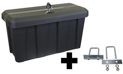 Deichselbox Daken Blackit Lite, Werkzeugkasten, Gurtkiste, Anhängerbox, Staukiste, Daken B24-2 + Montagesatz MON3002, Edelstahlhaus GmbH