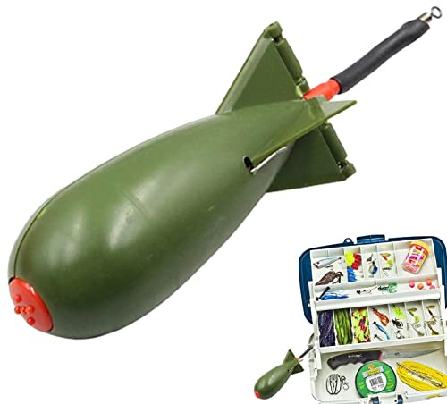 TROONZ Alimentador de Pesca en Jaula de Carpa | Comederos de Pesca Spod con Forma de Cohete,Alimentador de Cohetes para Pesca de Carpa, Soporte para Cebo con señuelo Flotante, Spomb de Pesca