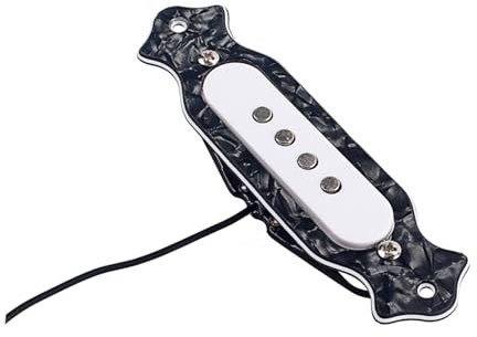 Schallloch Tonabnehmer Gmb333 für 4-saitige Gitarre mit Reglern | Schwarz, Kunststoff und Metall, Zwei Montageschrauben Enthalten, Lautstärke und Klangsteuerung Zufällige Farbe