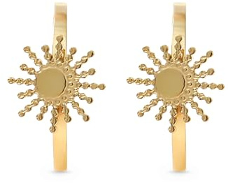 Made by Nami Goldene Ohrringe Damen mit Sonne Boho Schmuck aus Edelstahl Wasserfest für Sommer Outfits