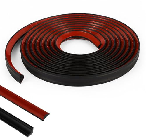 8m Zierleisten Selbstklebend, 12x9mm Deckenleisten Selbstklebend, TPE Dreieck Deckenleisten, Wandleisten Viertelstab, Eckleiste Selbstklebend für Wandkanten, Eckendekor, Schrankkanten… (Schwarz)