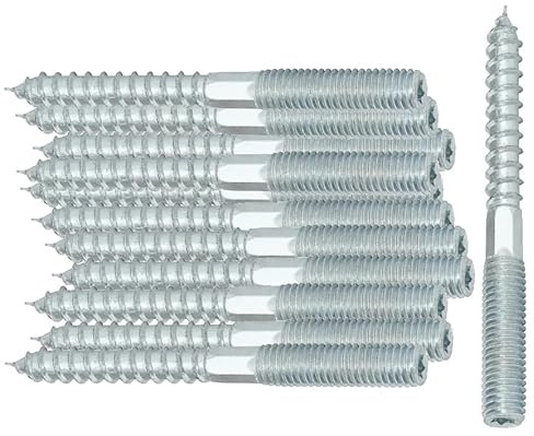 KNM Trade Stockschraube Verzinkt M8 Korrosionsschutz Silber 100 mm | M8-Gewinde, Torx-Antrieb, Holz-Metall-Anwendungen, Kohlenstoffstahl