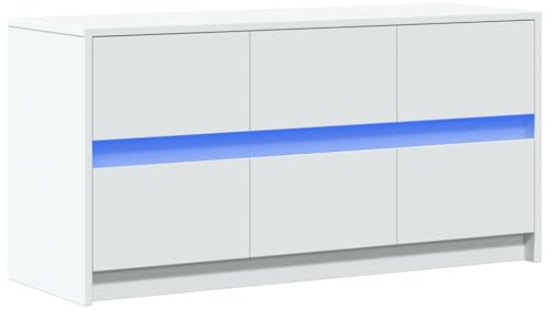 vidaXL Meuble TV avec LED Blanc 100x34x50 cm Bois d'ingénierie
