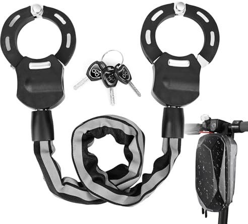 Diealles Shine Antivol Trotinette Electrique, Cadenas Trotinette, Menotte Antivols Velo Avec Clés et Sac Etanche, Chaînes Antivol pour Bicyclette, Scooter, Vélo Electrique, Trottinette Auto-Equilibrée