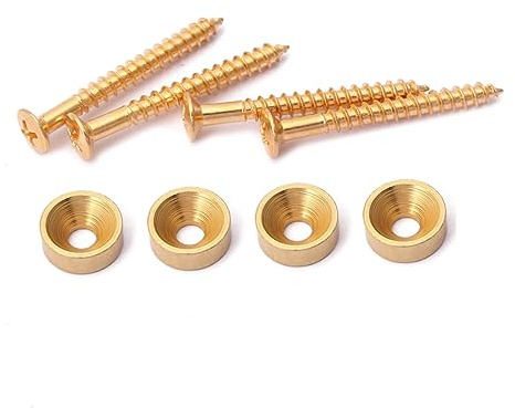 Gitarrenhalsverbindungsbuchsenbolzen Gold 4 Stück Gv03 | Metall, E-gitarre und Bass, Hilfe bei Verbindung von Korpus und Halsplatte