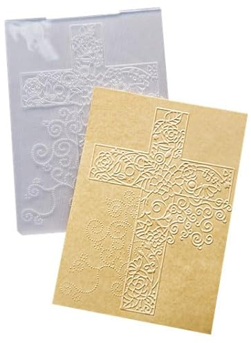 DIYology Osterkreuz Muster Prägeschablonen für Kartenherstellung, Blumen Dekoration Kreuz Prägeschablone Vorlage für DIY Papier Handwerk Scrapbooking Polymer Clay Dekoration