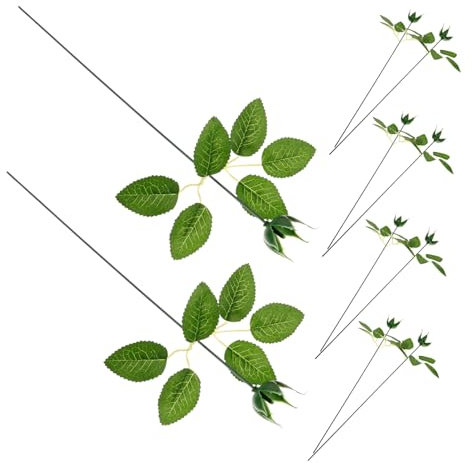 SEWOART Kit de Fleurs Artificielles Vertes en Plastique 40 Pièces Tiges et Feuilles Réalistes pour Bricolage et Décoration Artisanale Garçon et Filles