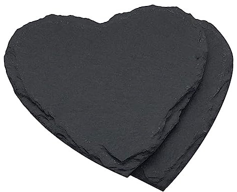 OFFSCH 2pcs Heart Dishes Natural Dinner Plates Personalised Plaque Valentines Plates Food Serving Tray