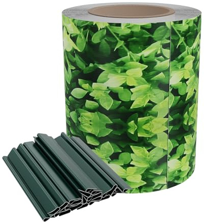 NAIZY Brise-vue de jardin en PVC opaque avec 40 clips de fixation pour clôture de jardin, balcon, terrasse, 70 m x 19 cm, petit feuillage