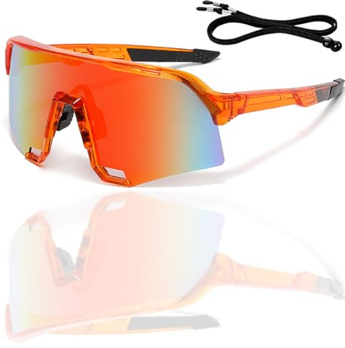 FOSDICK Lunette De Vitesse, Lunette Vitesse De Sport pour Femme Homme, Road Bike Glasses pour Velo Cyclisme Moto Conduite Baseball Alpinisme Running Pêche UV400 Protection