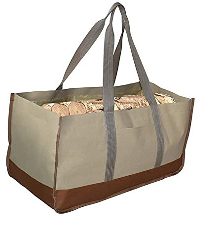 Firewood Carrier Tote Bag with Handles - Kindling Storage Log Holder for Fireplace Heavy-Duty Wood Transport & (Color: 03)