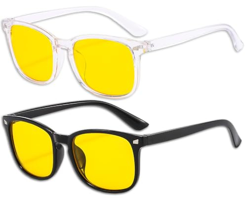 XFSRG Lunettes Anti Lumière Bleue Femme Homme Monture Carrée Protection Écran Ordinateur Gaming Filtre -Fatigue Oculaire Sommeil Amélioré Lunettes Anti Lumière Bleue