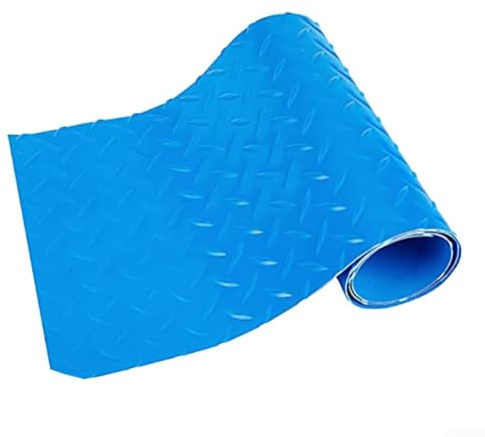 Zilimontt Swimming Pool Ladder Mat Protective Pad with Non-Slip Wavy Texture for Inground and Above Ground Pools, Made of Long lasting Rubber Material in (90 * 60cm)