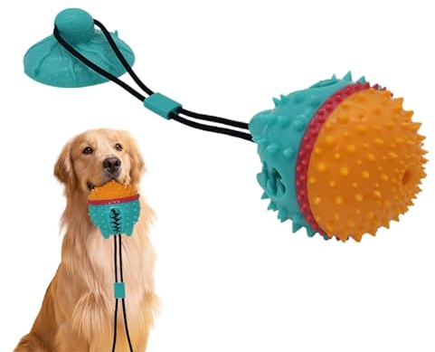Jouet d'entraînement pour chiot – Balle à mâcher robuste avec ventouse | Jouet interactif pour animaux de compagnie qui offre des soins dentaires et du divertissement, design élastique durable pour le