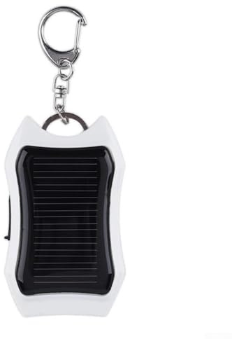Jonikuper Portable Solar Charger with 1200mAh Battery, 5V 40mA Monocrystalline Panel for Outdoor Charging, Compatible with Smartphones, Black/White(WHITE)