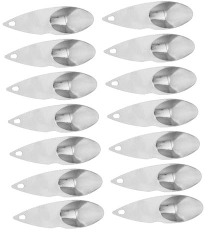Sewroro Cuillère Coupe-Kiwi Dentelée 14 Pièces en Acier Inoxydable, Outil Multifonction pour Éplucher et Extraire la Chair, Accessoire la Cuisine Portable pour Fruits, Usage Domestique