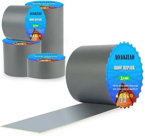 AOAOJIAO Dachrinnen Reparaturband Dichtband, Bitumenband Selbstklebend, Regenrinne Abdichten, DachReparaturband Microsealant, Wasserdichtes Klebeband Außen
