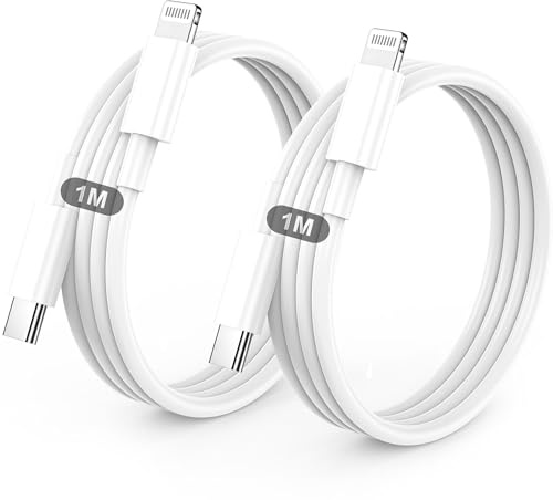 BSTOEM Cable iPhone USB C, Cable USB C vers Lightning 1M+1M MFi Certifié | Câble iPhone USBC Chargeur Rapide Fil pour Apple iPhone 14 13 12 11/Pro Max/Pro/Plus/XS/XR/X/8/7/SE, pour iPad- Blanc