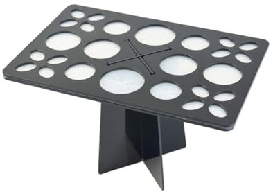 HONITANO Support Organisateur Pratique pour Pinceaux de Maquillage en Acrylique Noir 26 Trous pour Séchage à L'air et Maintien des Poils Intacts, pour Usage Quotidien