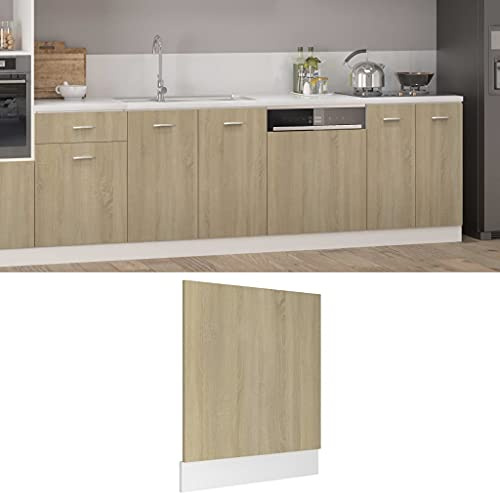 Teenpull Lyon - Panneau de lave-vaisselle en bois de chêne Sonoma - 59,5 x 3 x 67 cm - Panneau avant pour lave-vaisselle - Intégration sans couture - Protection durable pour votre système d'armoire