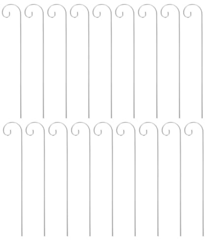 UPKOCH 30 Stück Metall Hirtenhaken 3,0x400mm mit Pflanzenetikettenaufhängern für Garten und Rasen Stabile Gartendeko Halter für Pflanzenschilder im Außenbereich