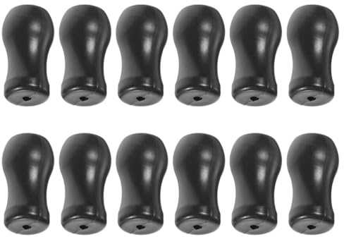 Genérico Tiradores de Cordón para Persianas Ventana, Accesorios de PVC Negro, 12 Piezas, Extremos de Tracción para Cortinas, Plomos para Cordón, Uso en Sala y Dormitorio
