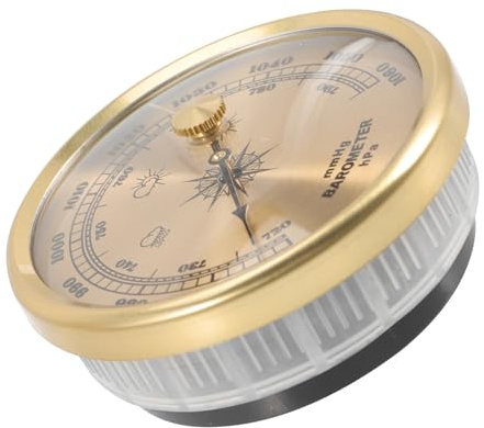 HEANUJJ Multifunctional Barometer Dial Type Barometer for Home Use Metal and Plastic Construction Adjustable Weather Forecaster Indoor Weather Station