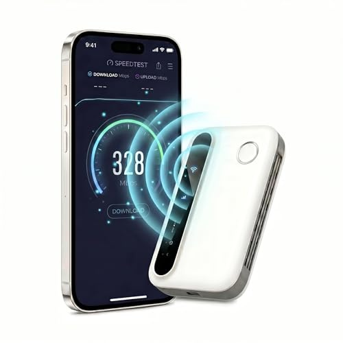 Routeur 5G Portable WiFi 6, Modem Carte SIM Déverrouillé, Haut Débit 5G/4G+, Jusqu’à 28 Appareils, Internet Mobile Idéal pour Voyage & Télétravail