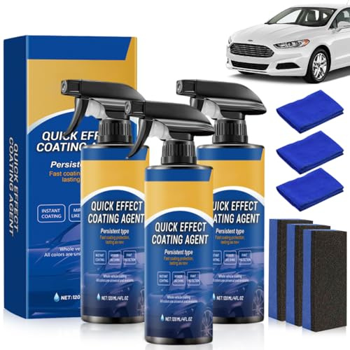 Quick Effect Coating Agent, 3 Piezas 120ML Agente de Recubrimiento de Efecto Rápido, Spray de Recubrimiento de Coche, 3 in 1 Car Coating Spray, Advanced Car Quick-acting Coatings Agents Sprays