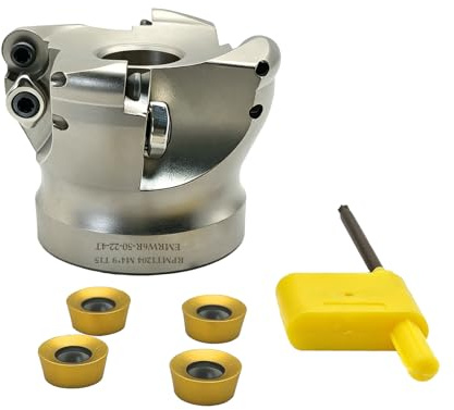 WEXWE Tools RPMT 2 Face End Milling Shell Cutter Fit with RPMT1204 for Face Milling (1PC Face Cutter + 4 pcs Inserts