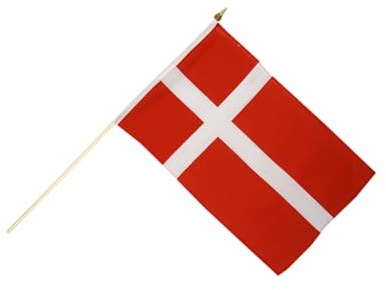 Flaggenfritze Stockflagge Dänemark 30 x 45 cm - handlich zum Schwenken, Dekorieren und Flagge zeigen
