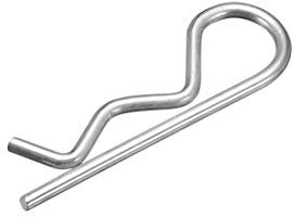 sourcing map Goupille Fendue Ressort 2mm Fil Acier Carbone 40mm Longueur Remorque R Forme Pince à Clipser Clavette Tracteur Tondeuse Attache Argenté 20pcs