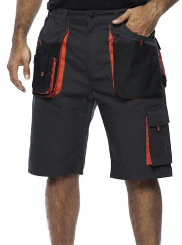 Verano Pantalones Cortos de Trabajo para Hombre, Multibolsillos, Bermudas de Trabajo, Tamaño S - 3XL, Corto de Trabajo, Cargo Shorts, Resistente Ropa de Trabajo