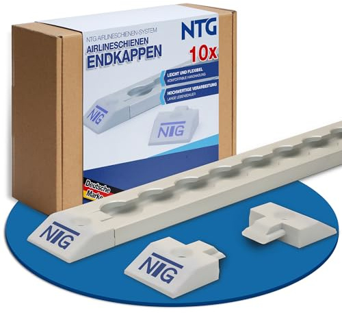 NTG Endkappe für Airlineschiene 10 Stück - eckige Form aus Kunststoff | Endabdeckung Endstück für Airline-Schiene - Ladungssicherung Zubehör für LKW und Transporter Anhänger