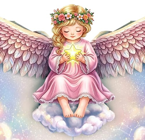 LIMAH® Pop-Up 3D Karte / Hochwertige Engel-Karte zur Konfirmation, Kommunion, Taufe oder zur Geburt für Mädchen/ in Rosa für Mädchen/ Motiv Schutzengel rosa