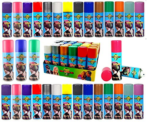 Party Success Temporary Wash Out Hair Colour Spray, 125ml, Black