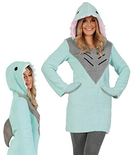 KarnevalsTeufel.de Damenkostüm Haifisch Hai Kleid originelles Tierkostüm Plüsch (M)