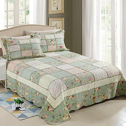 Dessus De Lit 2 Personnes Boutis Couvre Lit Matelassé De Luxe Coton Patchwork Couverture,Patchwork22
