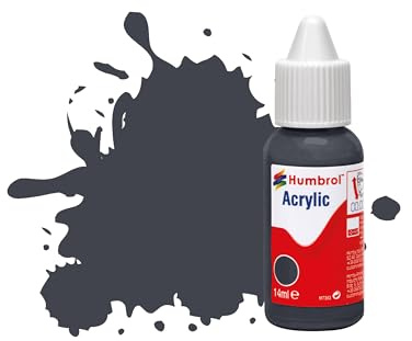 Humbrol No.32 Dark Grey - Matt Acrylic Paint 14ml DB0032 | Matt (14ml), Acrylic Paints for Models, Plastic, Metal, Wood, Glass, Ceramics and More, Touch Up Coat
