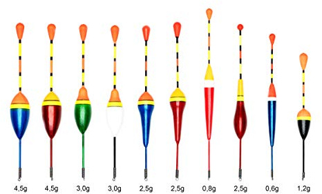 Angelschwimmer Schwimmer Laufposen 10er Set für Raub- und Friedfische, geeignet für Fluss, Teich und Bach