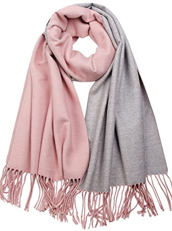 CLELLA Cachemira Bufanda de Mujer Invierno Bufandas Soft and breathable Skin friendly Cálido Bufandas y Chales Casual Pañuelos Suave Grandes Bufanda (Rosa)