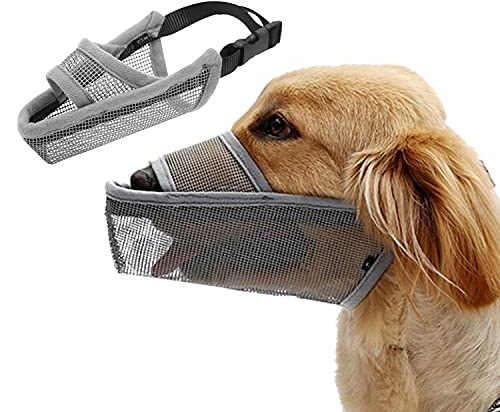 Dog Muzzle - Soft Nylon Adjustable Breathable Mesh Mask, Mouth Cover for Anti-Biting Anti-Barking Licking (Size XS)