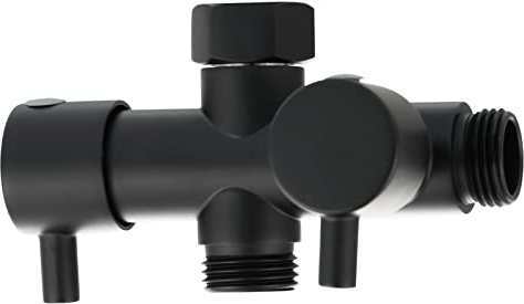 Tecmolog Schwarz Regendusche Umschaltventil Messing 1/2 Zoll Absperrventil Dusche Adapter für Duscharm, DSF014B