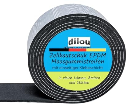 Zellkautschuk Moosgummi, einseitig selbstklebend 6cm breit 5mm dick 1-10m lang (1m)