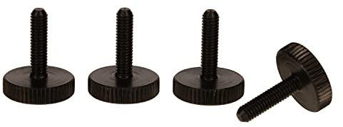 PrecisionGeek M4 x 16mm Knurled Thumb Screws – Black Oxidised Steel, Flat Head DIN 653 – Tool-Free Fastening for DIY, Audio Gear, 3D Printers, Machinery – Set of 4